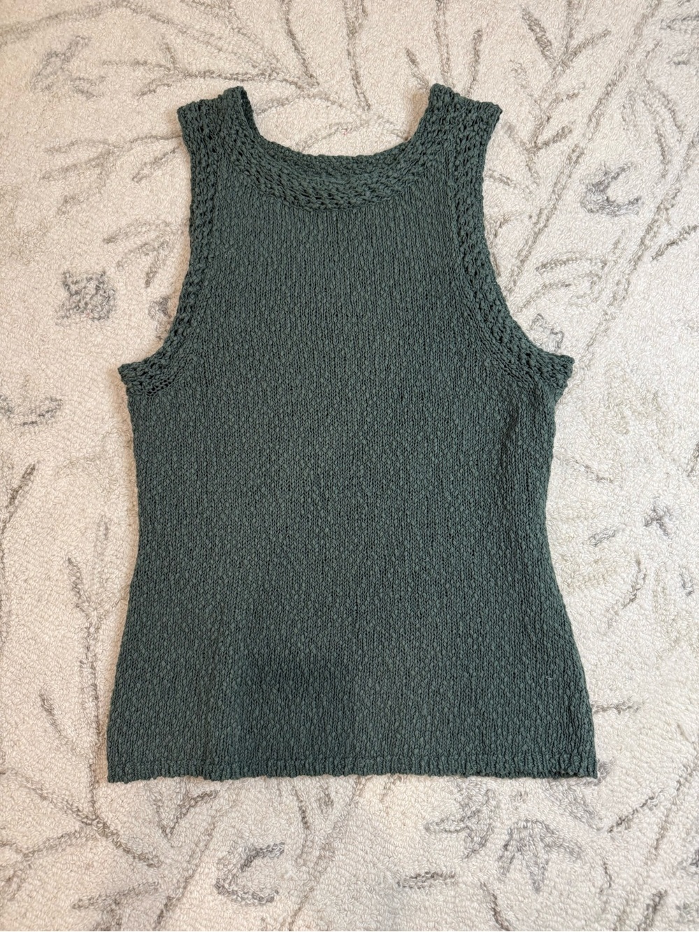 Tommy Bahama Cotton Linen Knit Sleeveless Sweater Tank Top XS Green - Picture 4 of 7